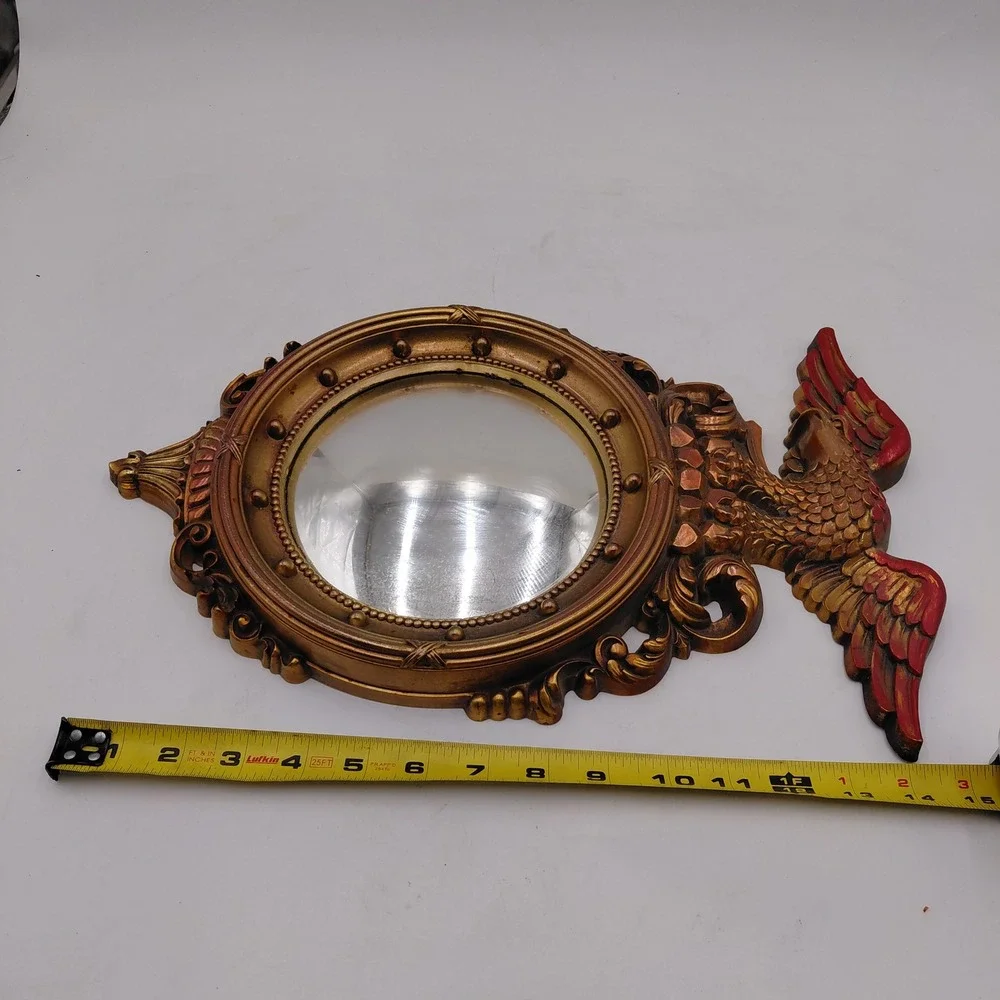 Vintage Syroco Gold Eagle Convex Mirror Federal Style Wall Decor 4410 USA Made